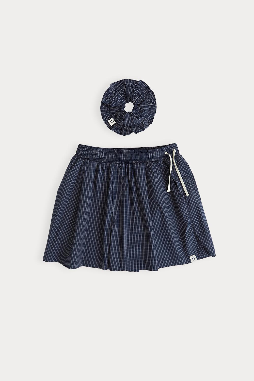 [스크런치 SET] 코지 버뮤다 팬츠_Navy Check