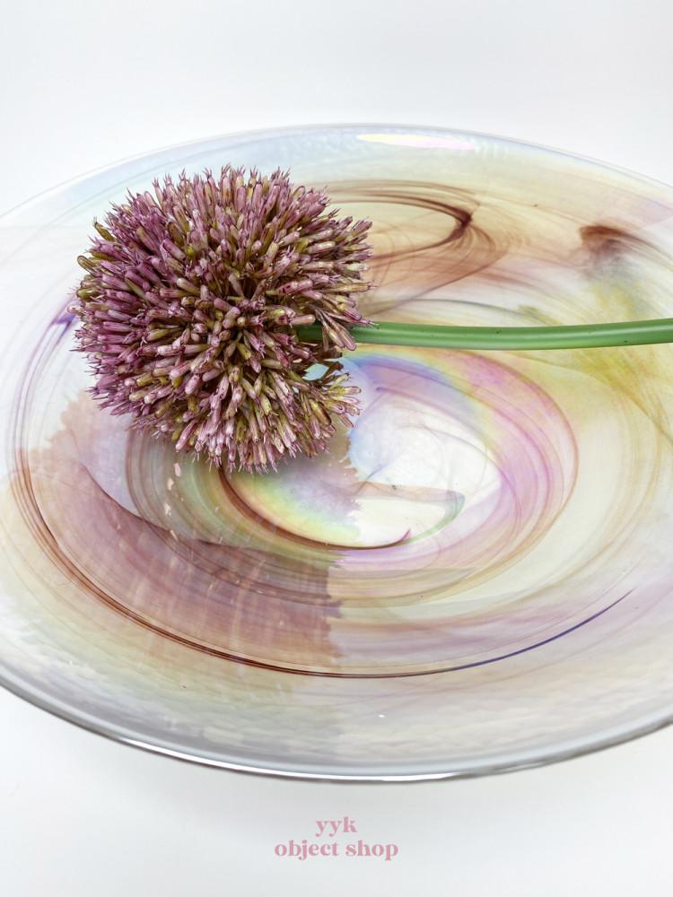 [Rainbow Hologram Art Glass Bowl] 특이한오브제 특이한소품 특이한선물 집들이선물 유리보울 빈티지유리화병 빈티지유리장식품