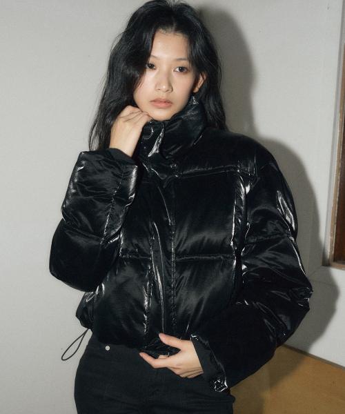 벨벳티 크롭 웰론 푸퍼 [블랙]