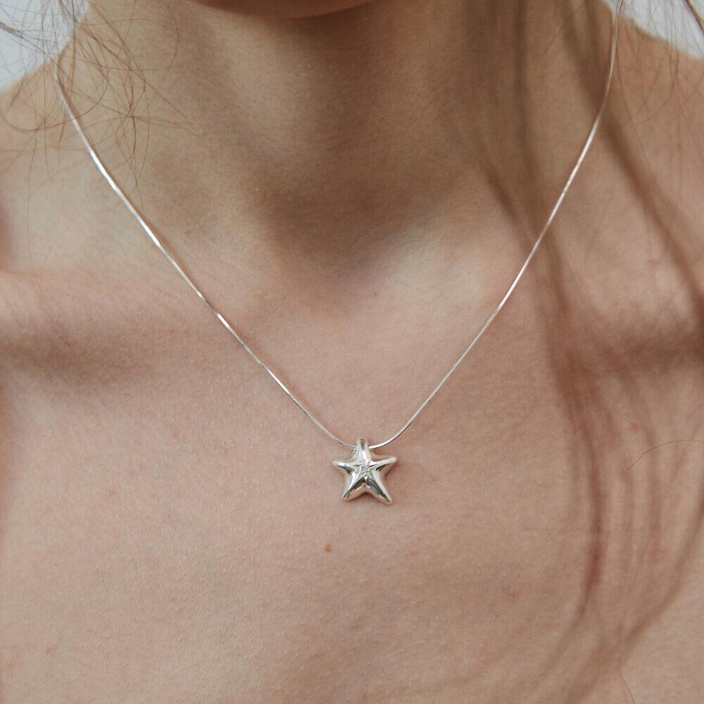 Sea star necklace (white stone)