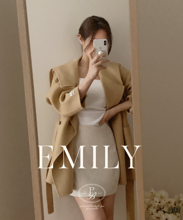 퍼빗 [wool90][P.B MADE] 에밀리 세일러 핸드메이드 하프 코트 - 4color
