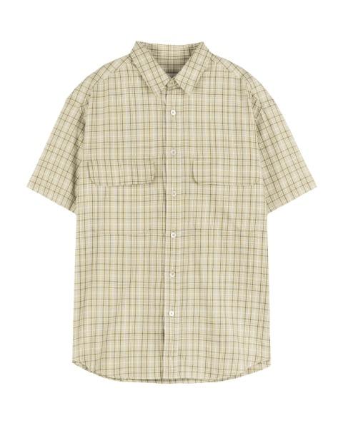 [HORLISUN] POSITANO MULTI CHECK SHIRT (OLIVE BEIGE)