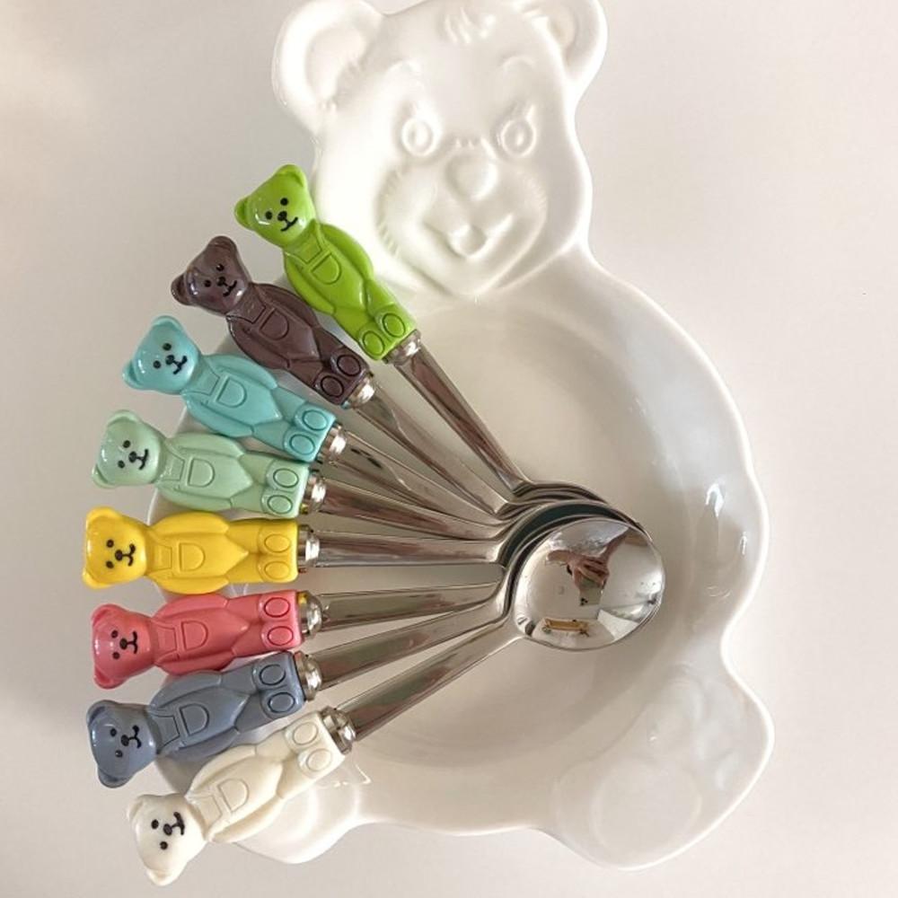 곰돌이 커트러리 스푼 포크 숟가락 캐릭터 디저트 (9color)