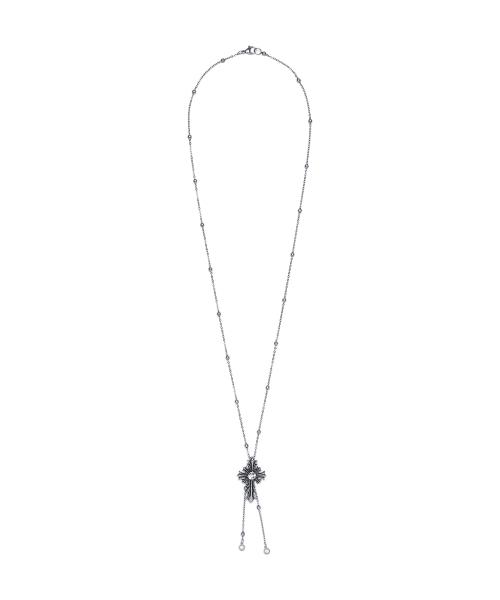 Crystal Cross Necklace_[Silver]