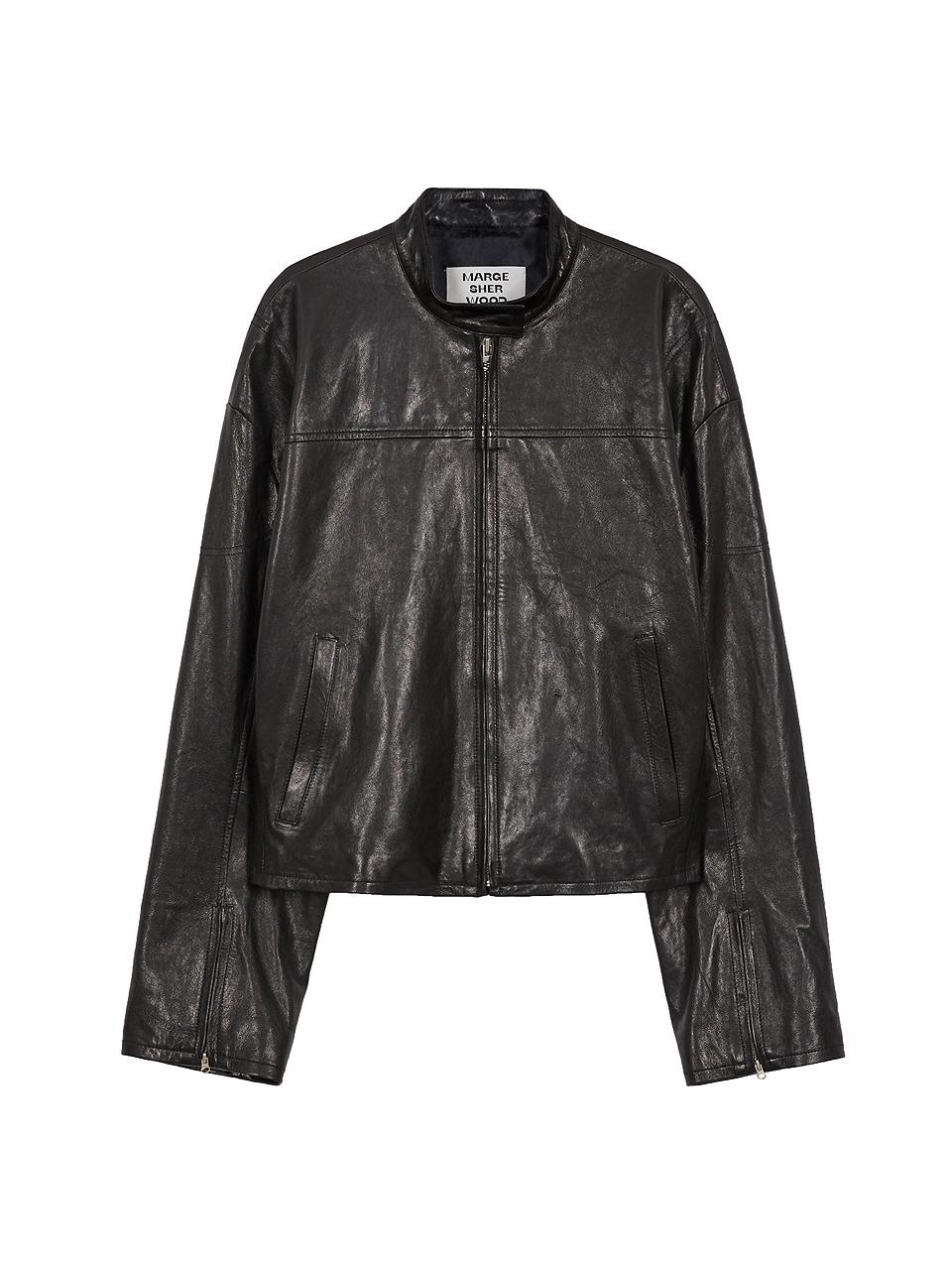LEATHER BIKER JACKET_black