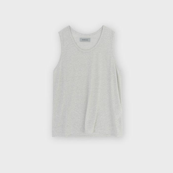 Relax Sleeveless, Grey Stripe
