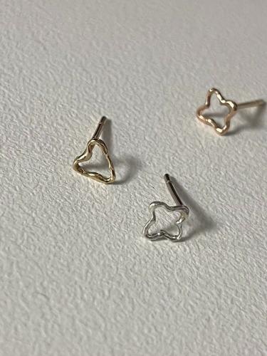 14K Tiny Love or Lucky Earring