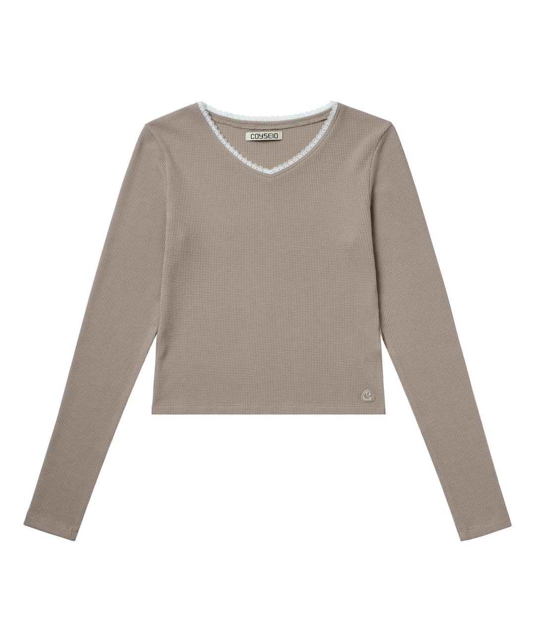 LACE WAFFLE LONGSLEEVES BEIGE