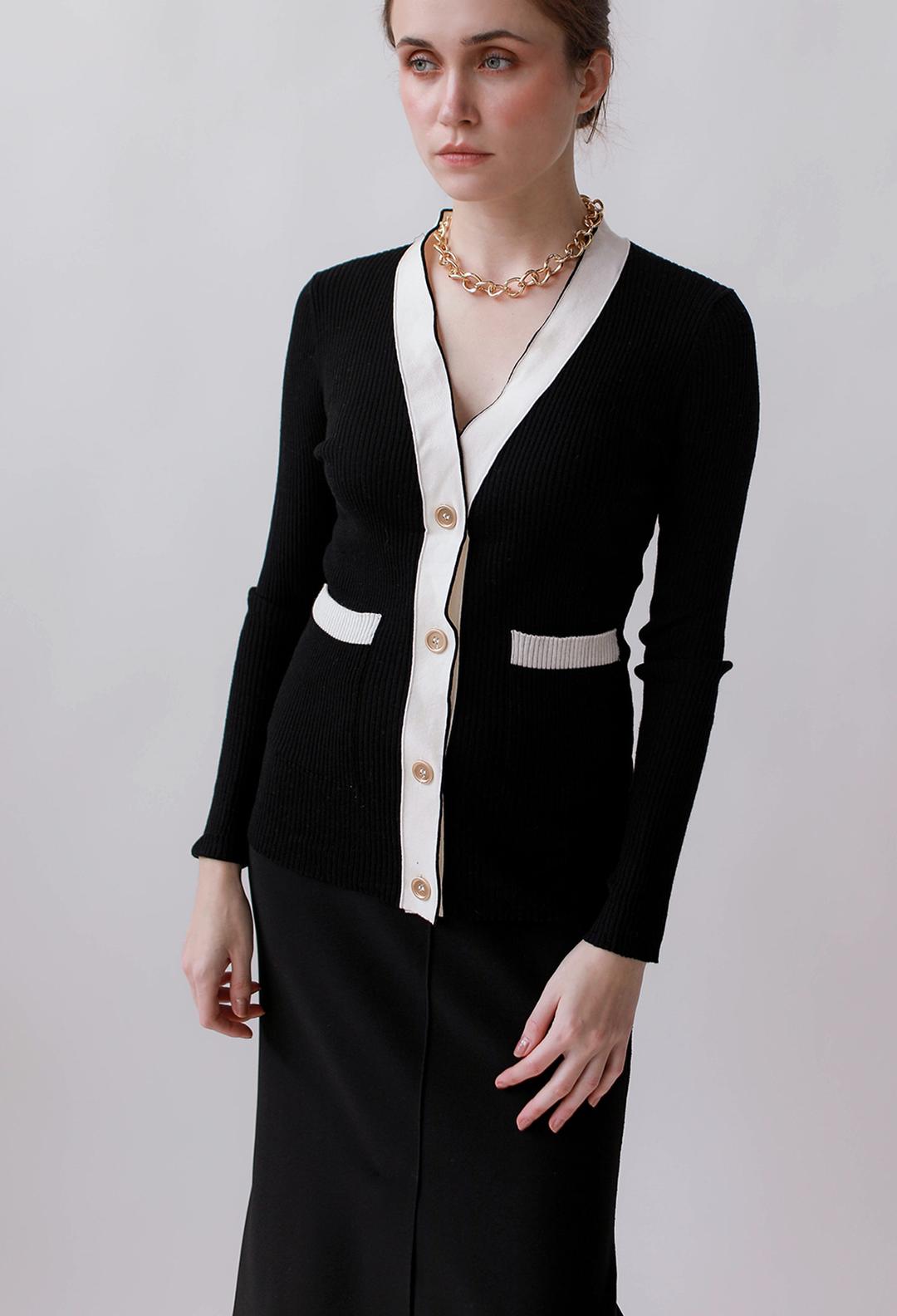 세아 배색 가디건