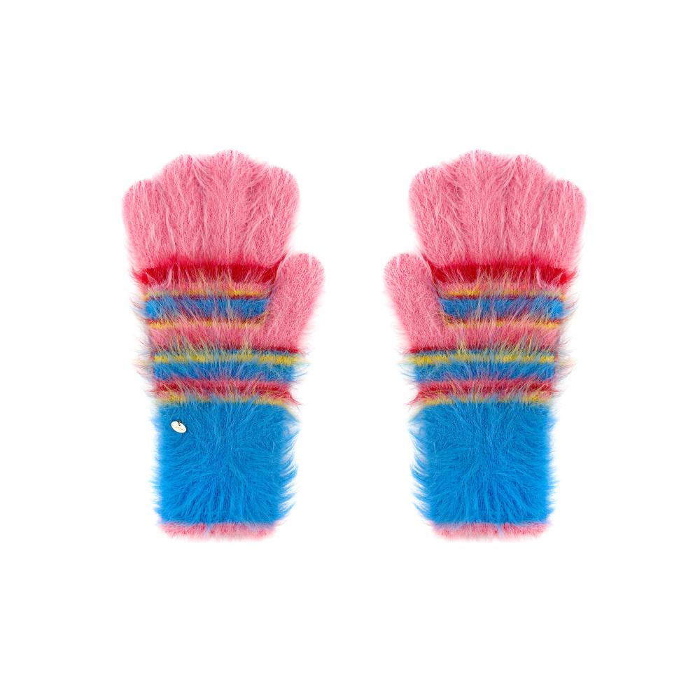 손가락 부분 절개 터치 털장갑 - Rainbow Crush(GV-006)