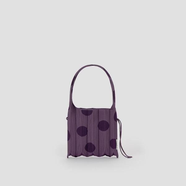 럭키 플리츠 니트 스몰 도트 그레이프 와인