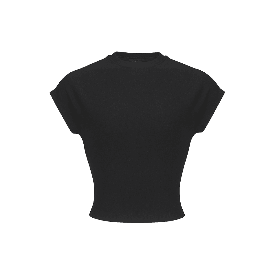 이지 캡소매 크롭탑 미드나잇 차콜