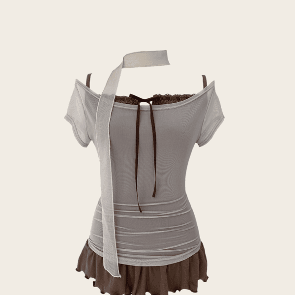 Anna frill ribbon long sleeveless top (3colors)