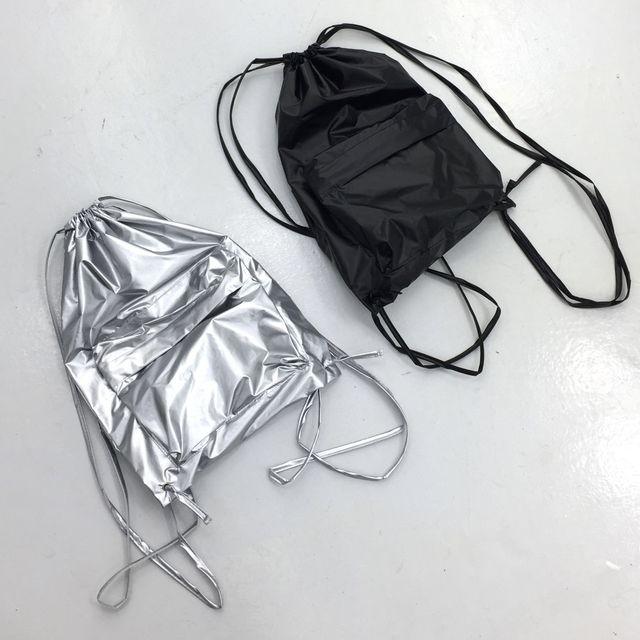 나일론 메탈 글로시 실버 aa 스트링 짐색 백팩(2color)