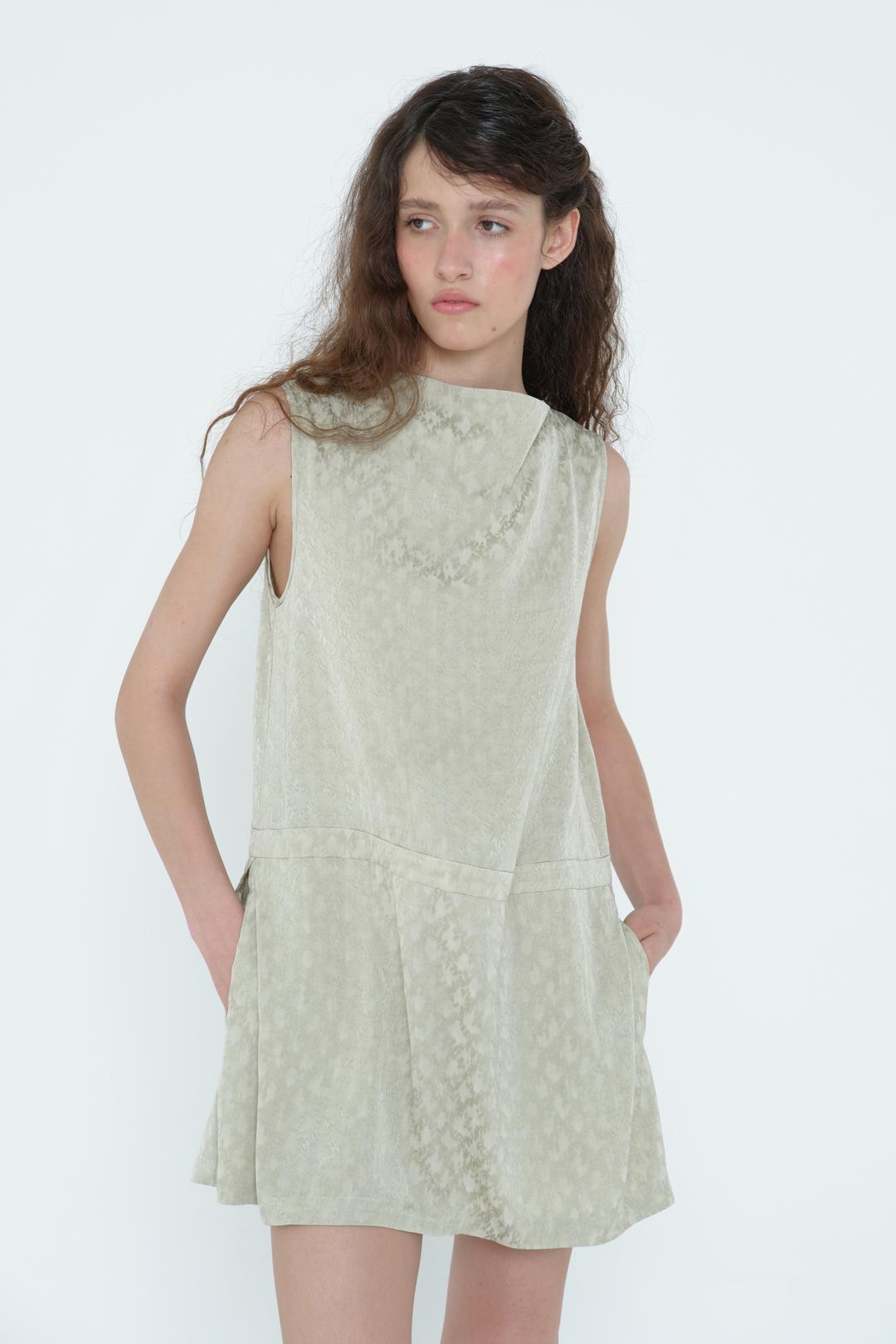 빈티지 미니 드레스 - 그린