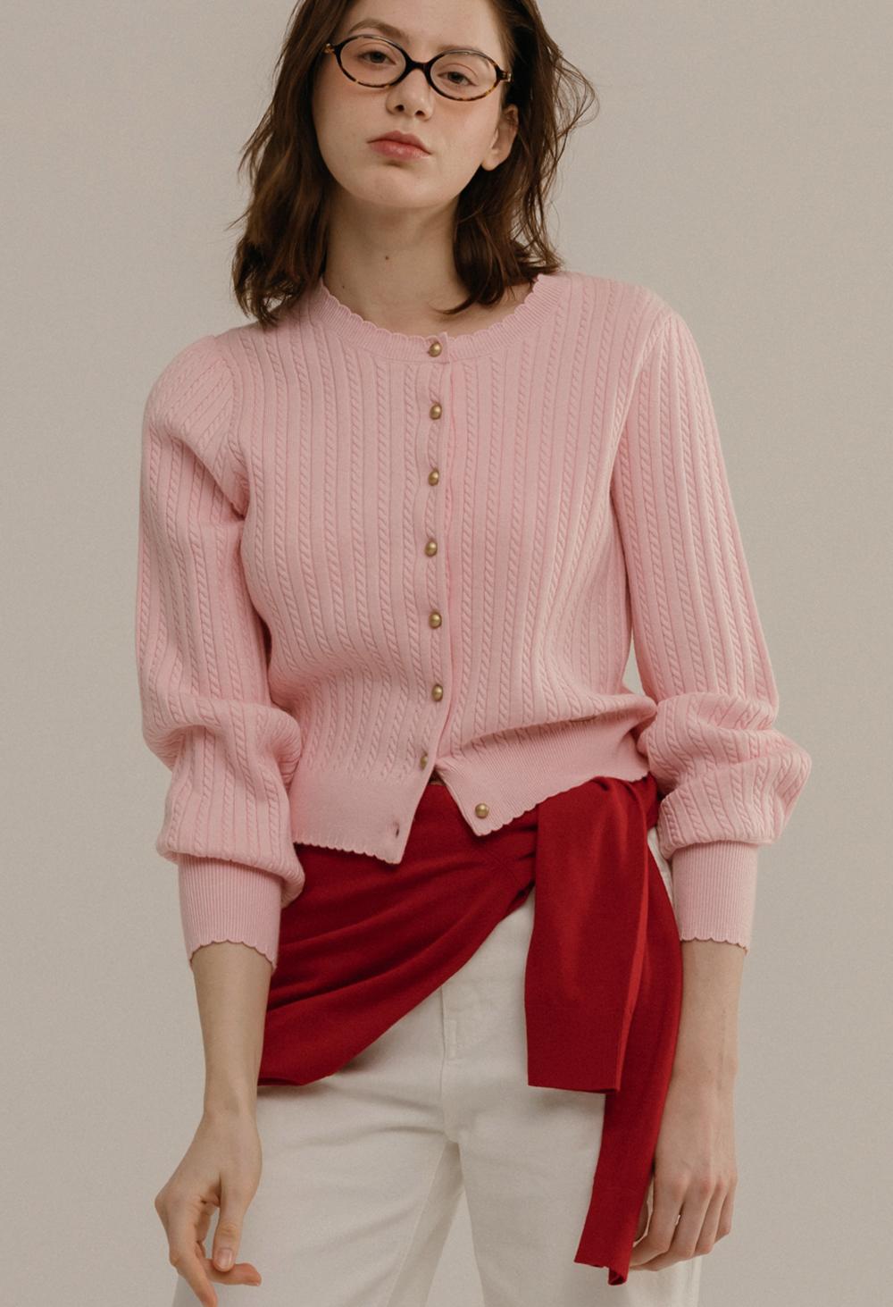 Moon gold button cable knit cardigan