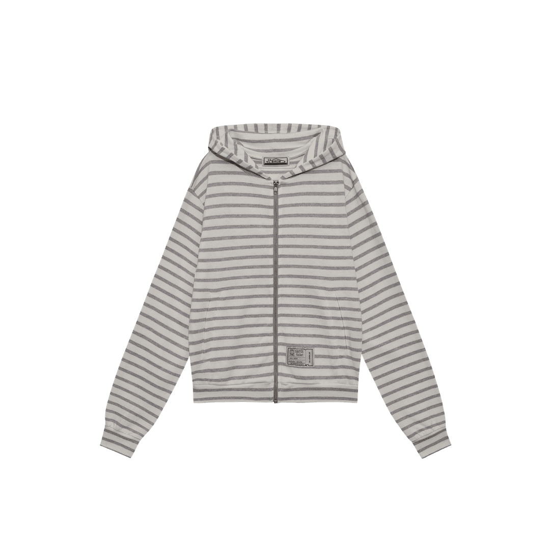 saros stripe zip-up - White(1)