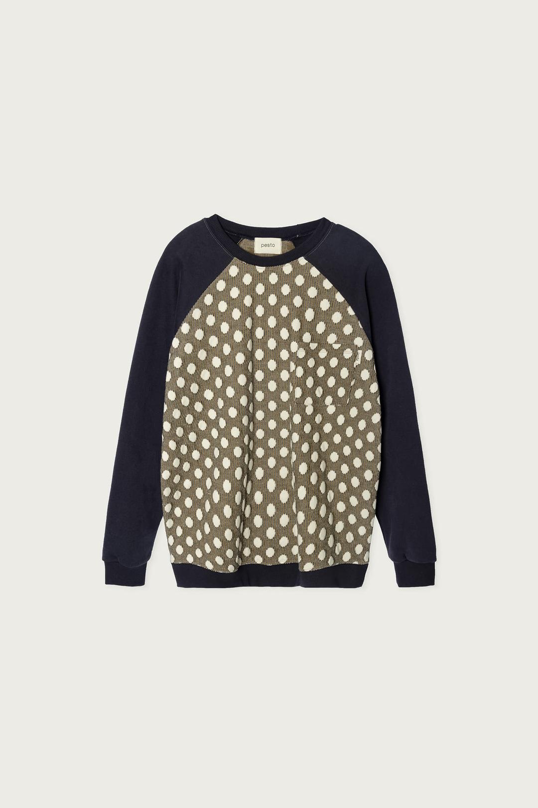 DOT RAGLAN SWEATSHIRT DARK LAKE
