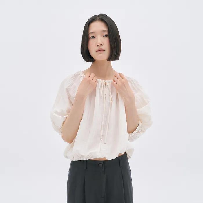 [2차] Bellora Shirring Blouse (Ivory)