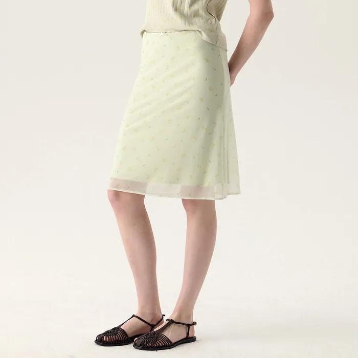 BLOOMING FLOWER MIDI SKIRT (MINT)