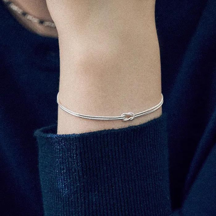 [s925] Mobius Strip Two Line Bracelet. ba1548