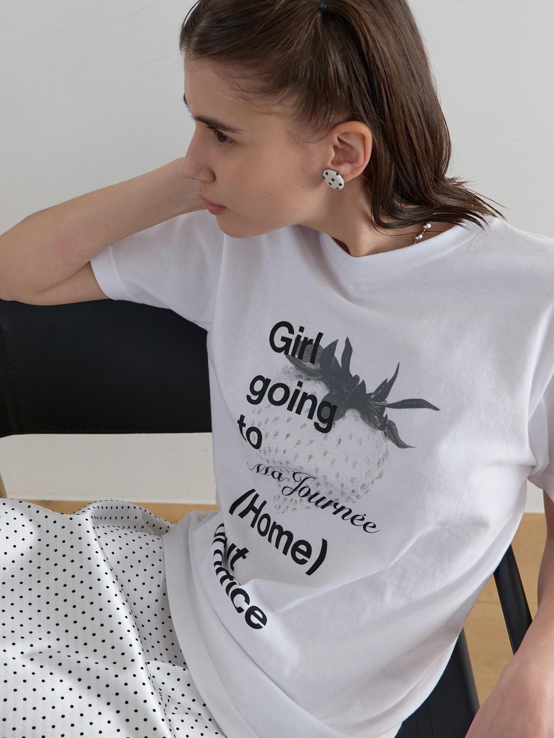 M STRAWBERRY SHORT SLEEVE T-SHIRT_WHITE