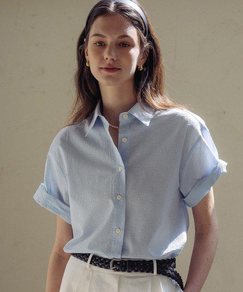 Roll up shirt_Skyblue