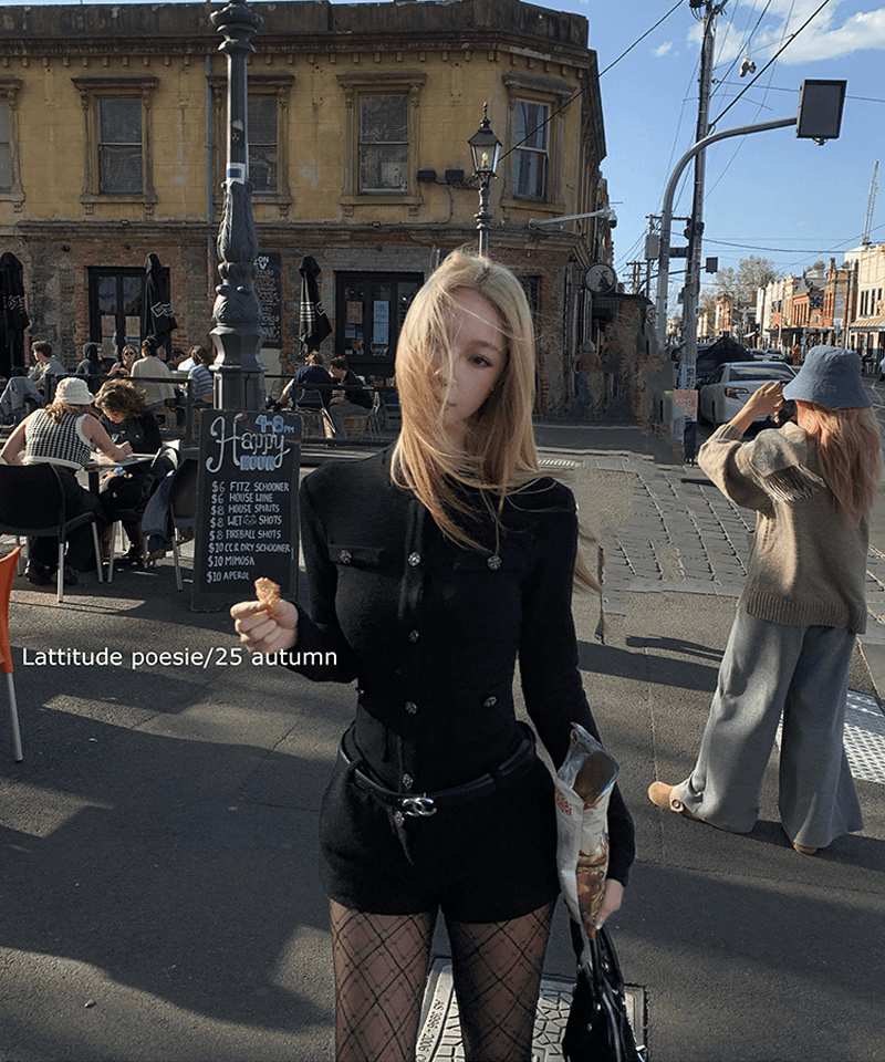 [단독] 블랙 슬림 니트 점프수트