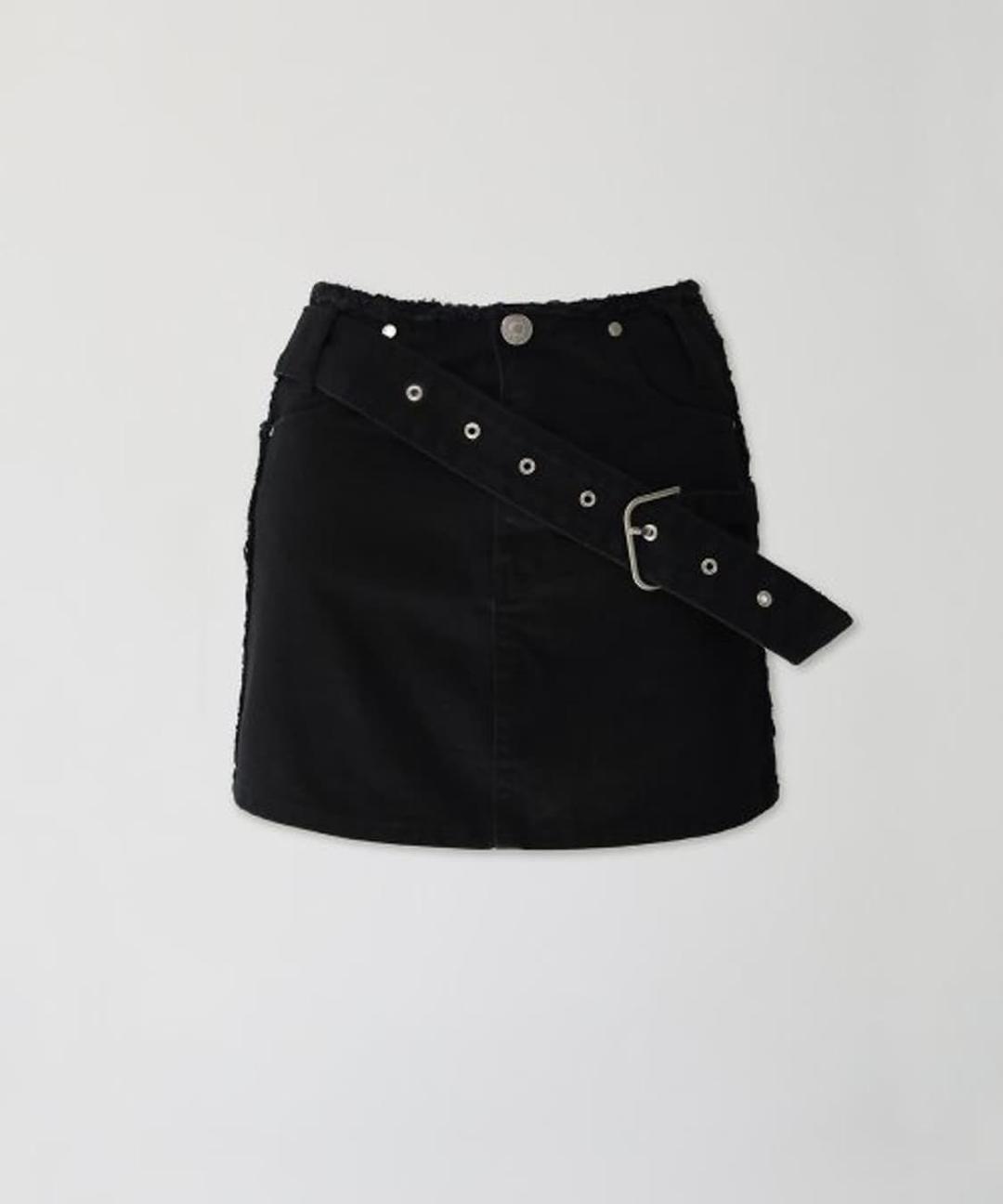 belted rough cutting denim skirt | 후루츠패밀리