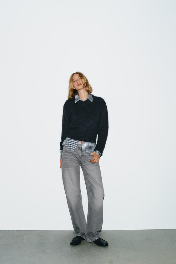 JEANS TRF WIDE LEG 로우라이즈