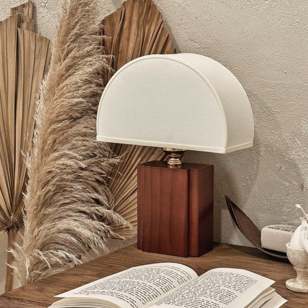 유월가게 빈티지 하프문 노던 원목 단스탠드 침실 조명 무드등 수유등