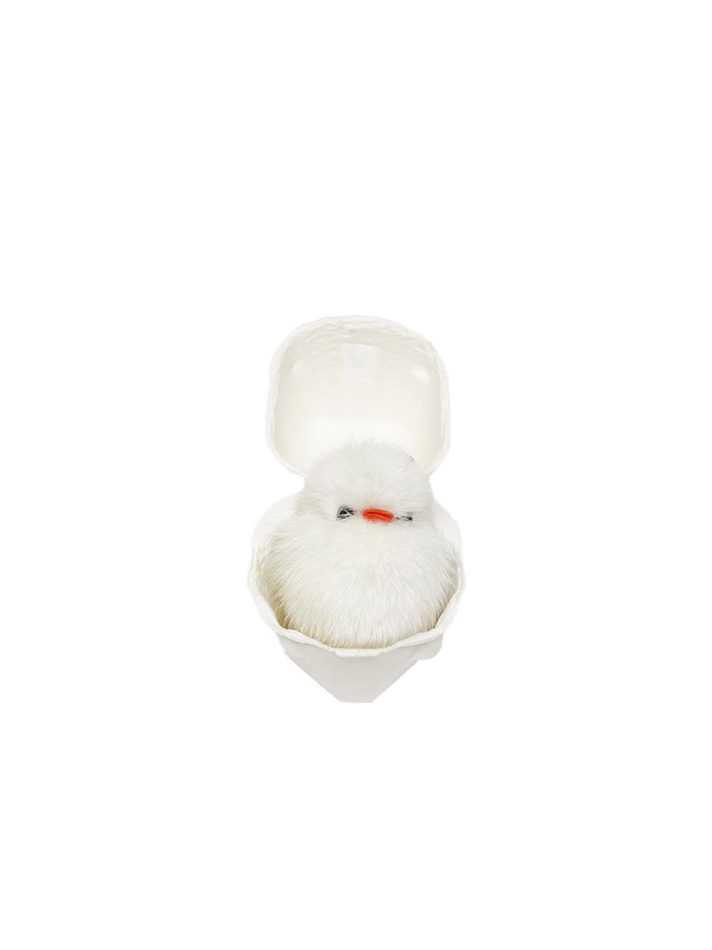 Baby Bird Keyring - White