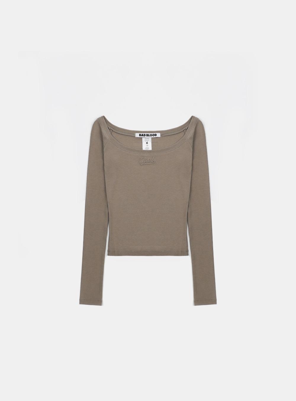 [w-tee24-115] Beyond Soft Off-Shoulder Top - Tobacco