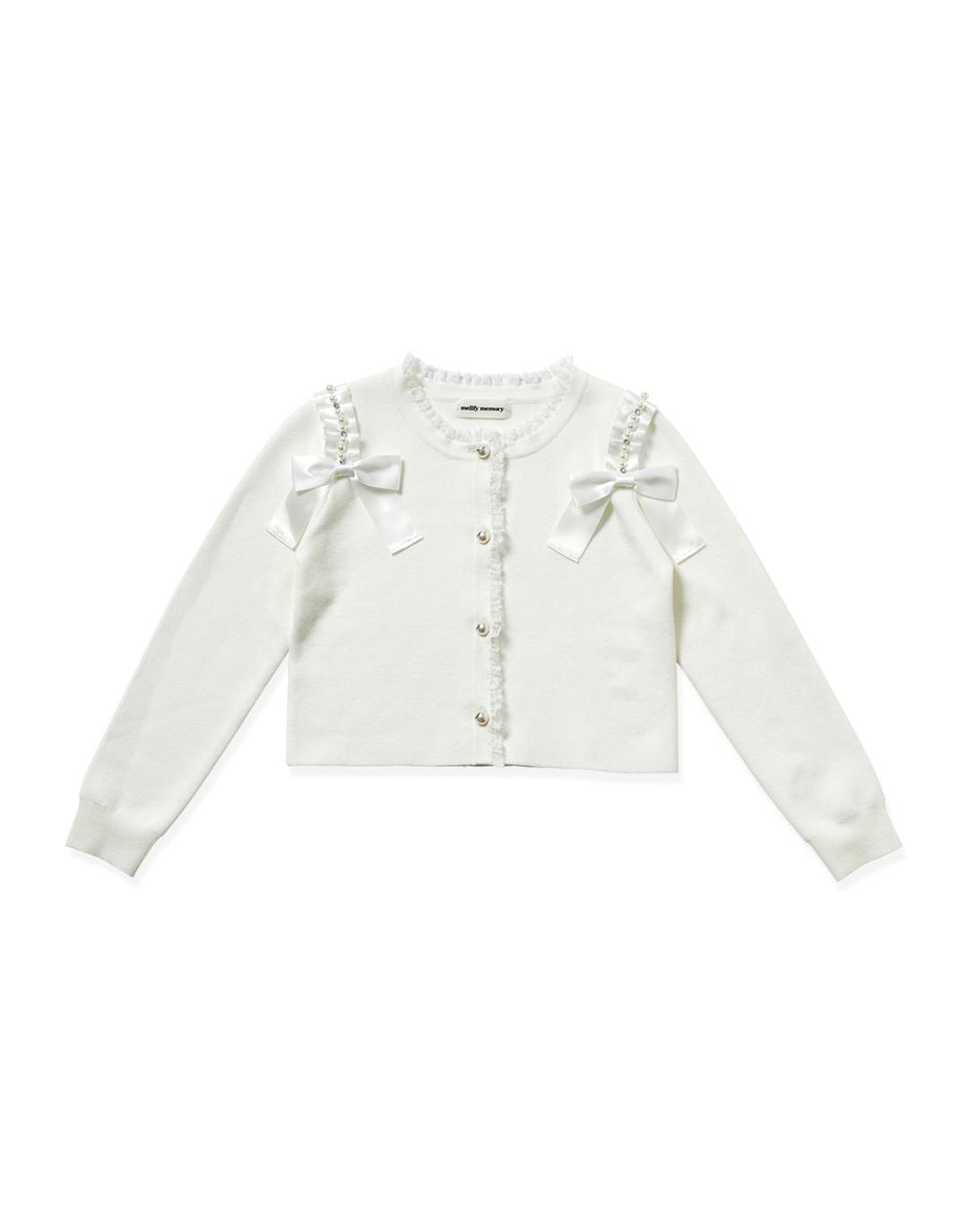 Love for me ribbon カーディガン - WHITE / M