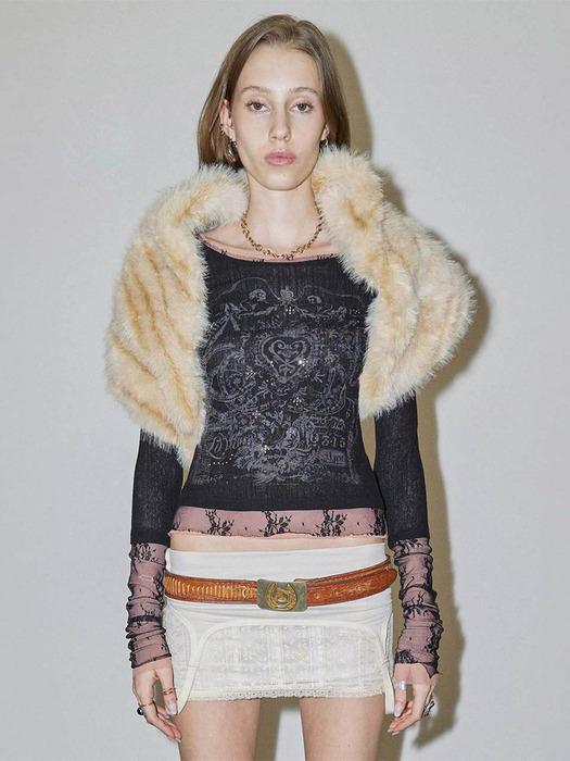 Triple Lace Layered Tee Black