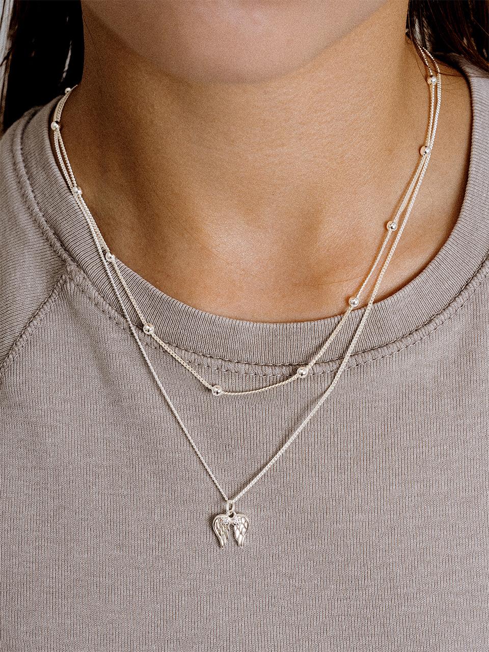 UR004 Wing Pendant Layered Necklace