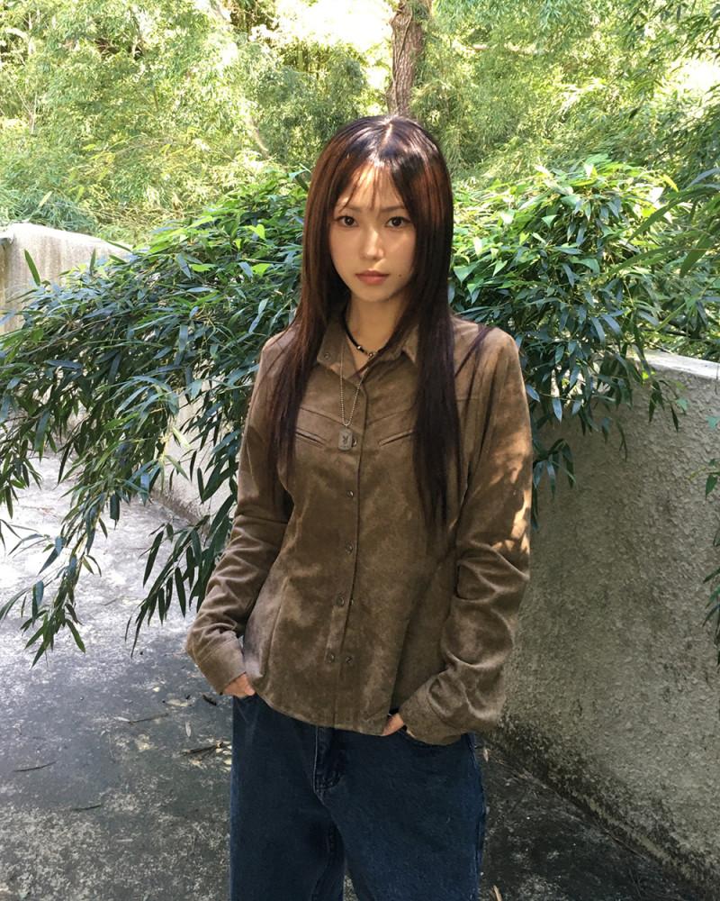 (W) 스웨이드 웨스턴 긴팔 셔츠 3c