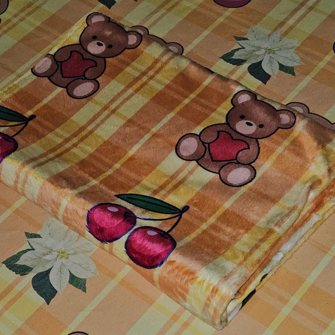 레트로 러브 베어&체리 담요 블랭킷