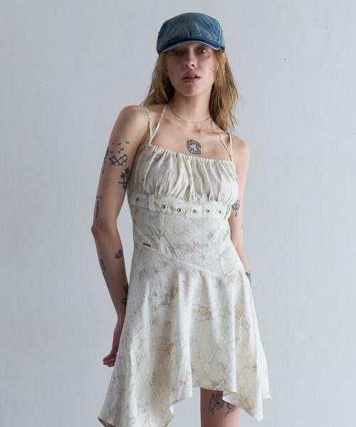 FLARE SLEEVELESS MINI DRESS [IVORY]