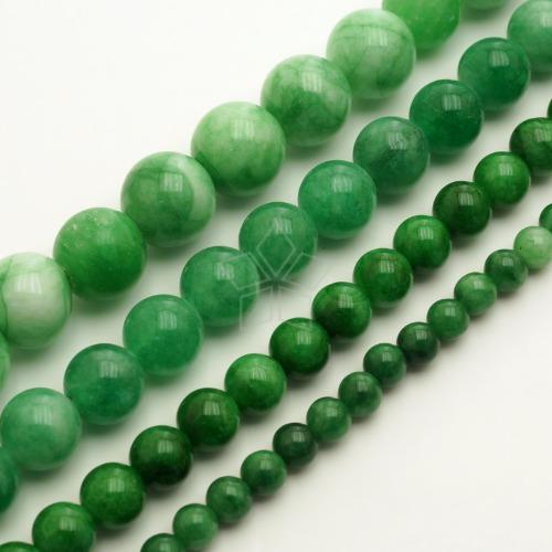 착색옥 원석 풀잎그린믹스 라운드 4 - 10mm 사이즈선택 (1줄)