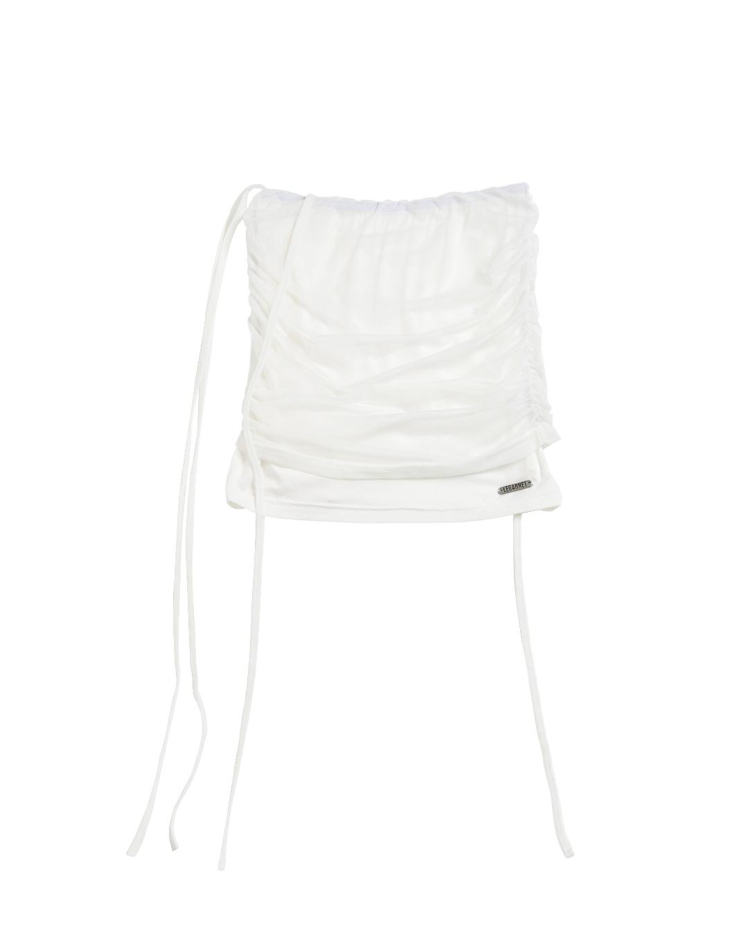 SEE-THROUGH SHIRRING TUBE TOP_IVORY