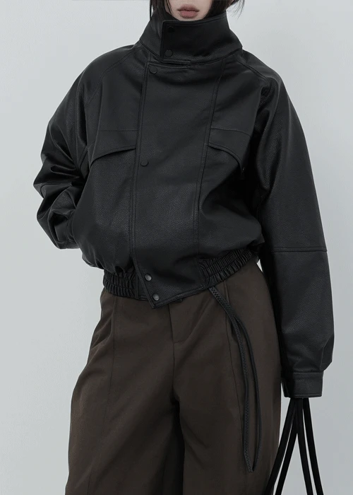 하이넥레더자켓