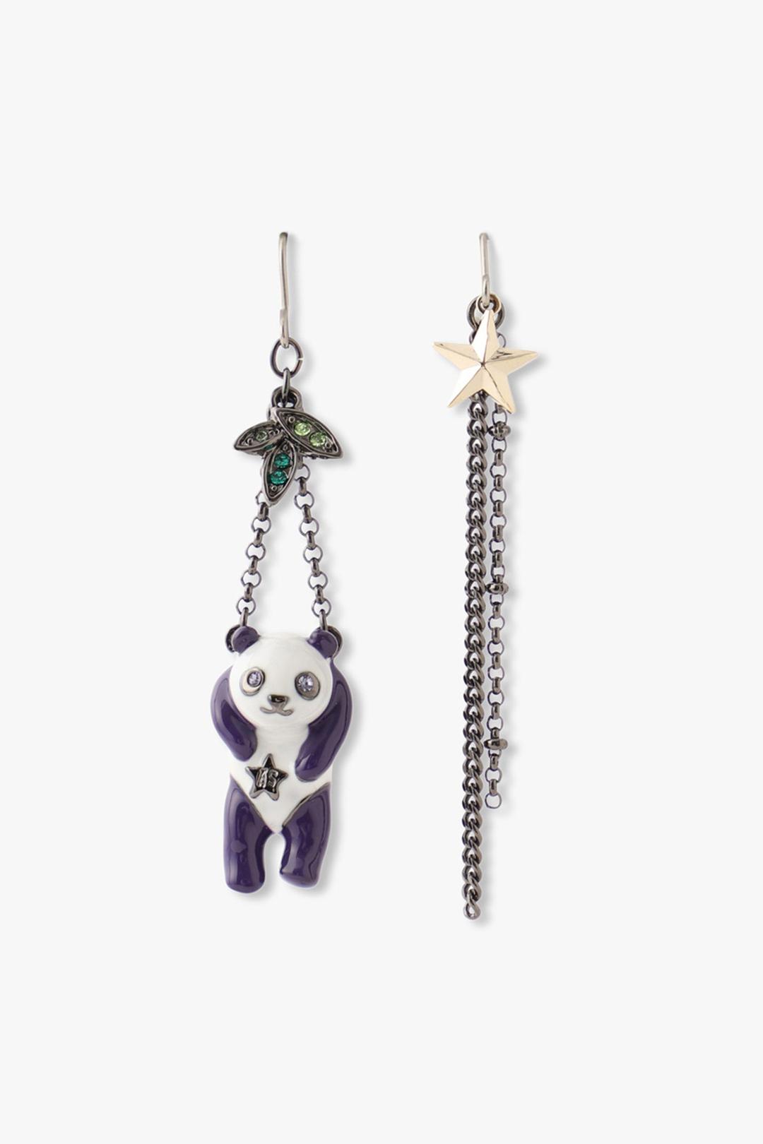 Panda Drop Chain Earrings