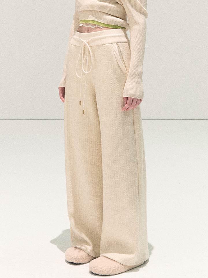 [OAK MOO] "Soft Winter\" Knit Loose Pants