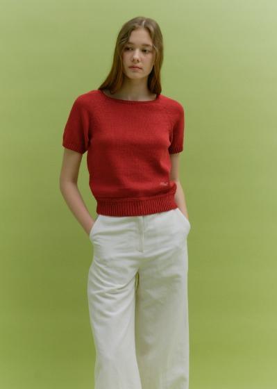 SQUARE NECK RAGLAN KNIT (scarlet red)