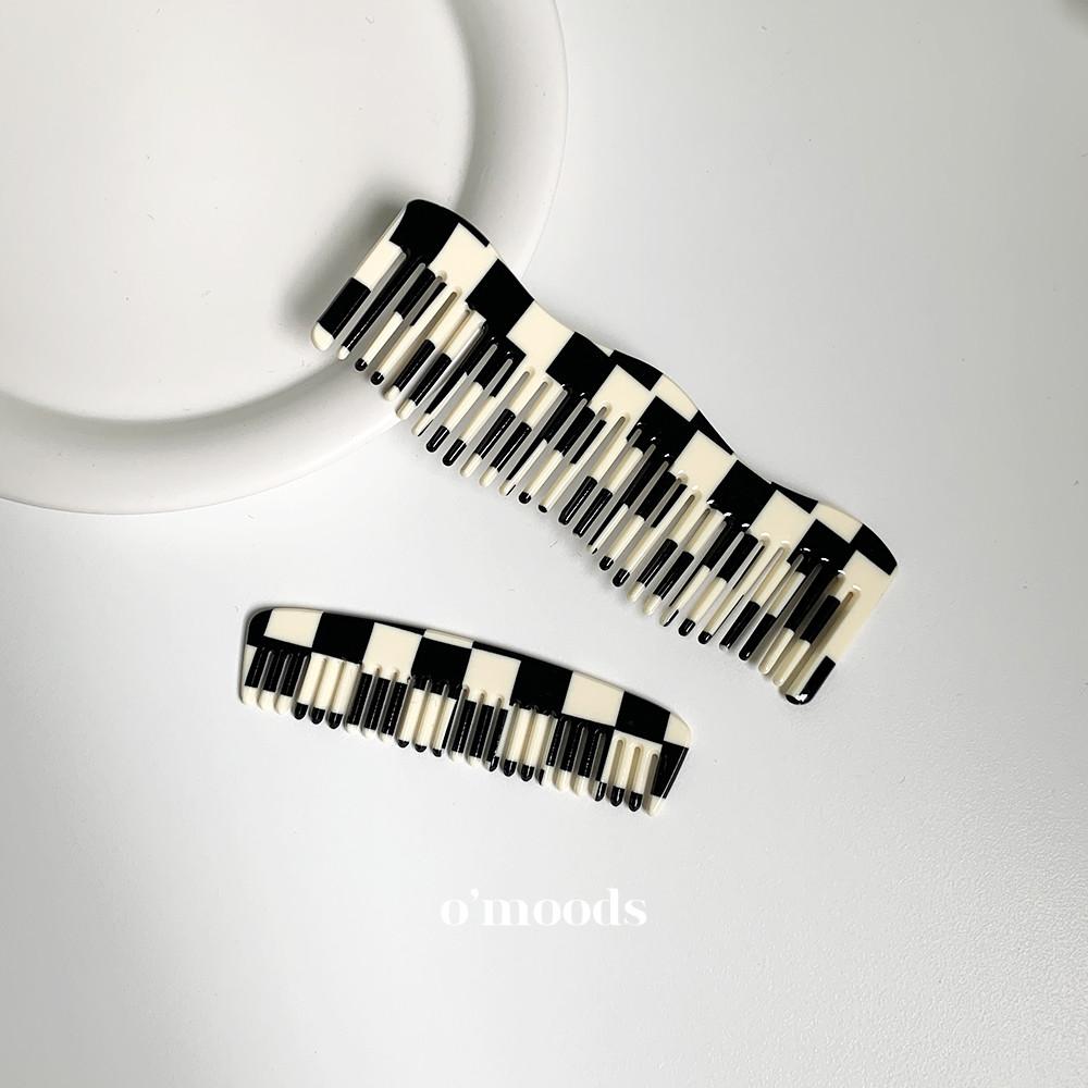 체커보드 미니 빗 웨이브 물결 셀룰로오스 프랑스 바둑판 체크 체스 휴대용 헤어 빗