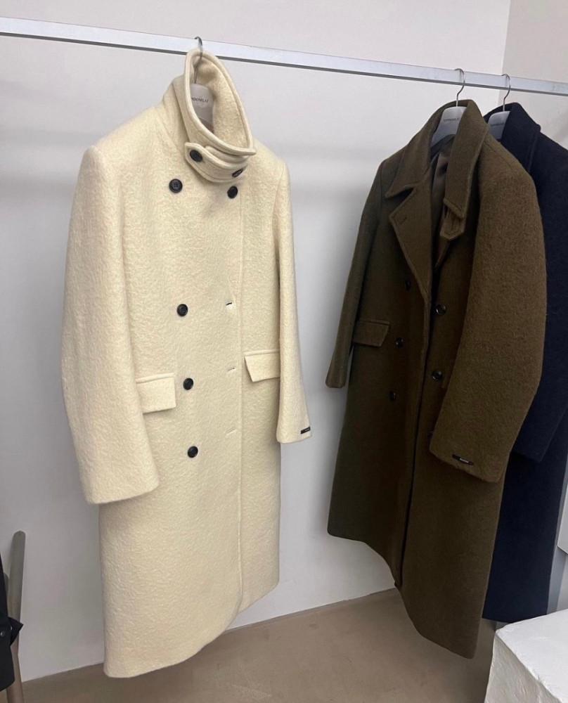 (네이비 당일)24FW 런던플랏 바닐라코트 (울 알파카 카라 더블 오버핏 롱 ct (3col))