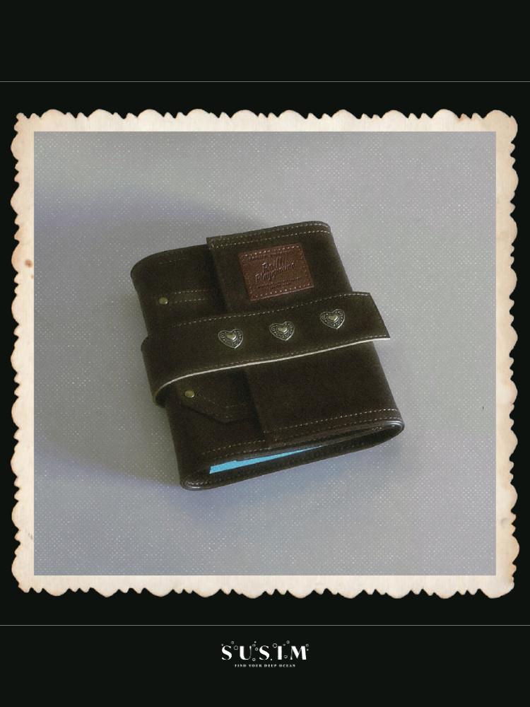 수심 Roilli Vintage Leather Diary 빈티지 가죽 다이어리 바인더 A7