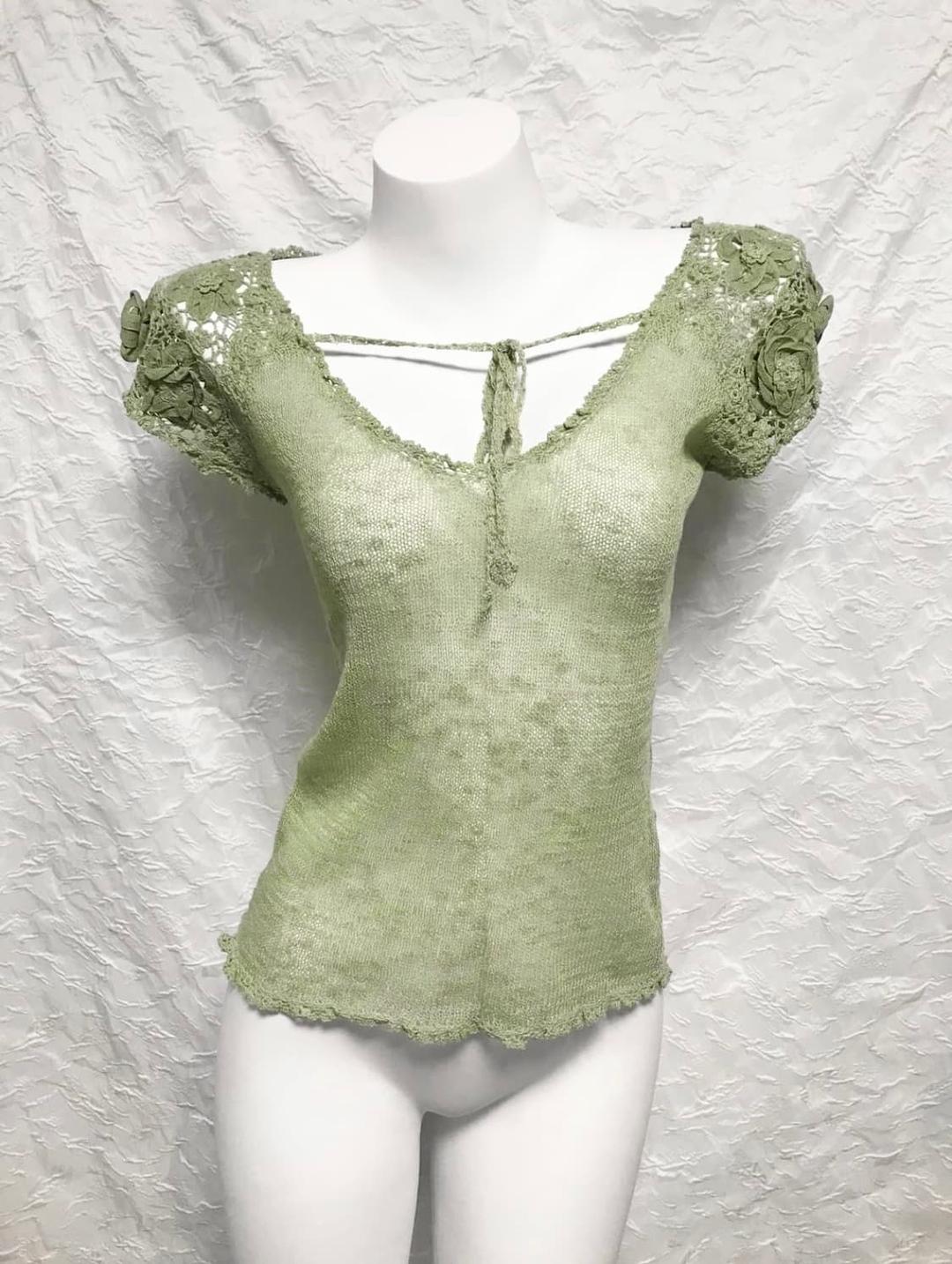 빈티지 레스트로즈 페어리 크로쉐 반팔 탑 | 후루츠패밀리