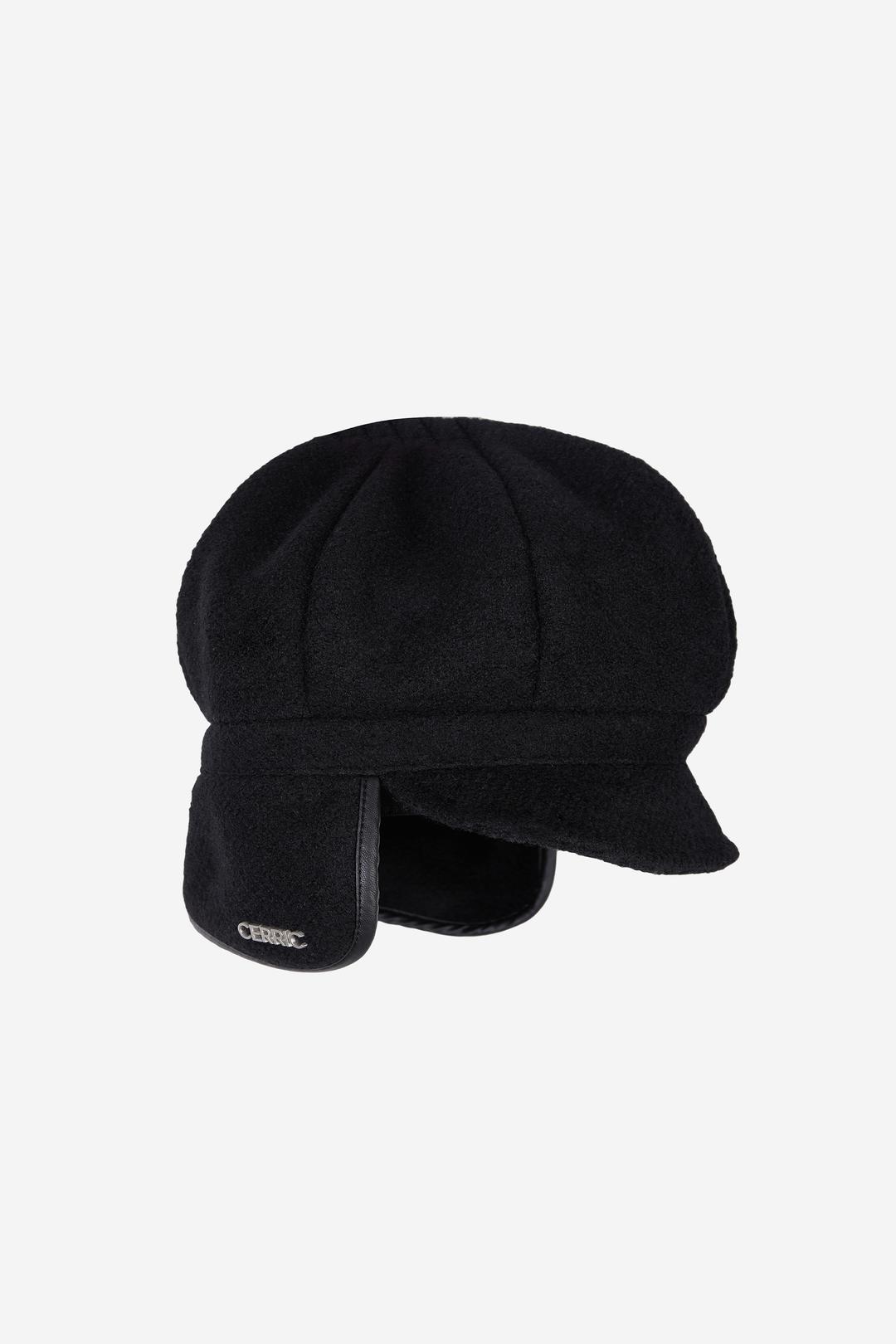 WOOL NEWSBOY CAP / BLACK